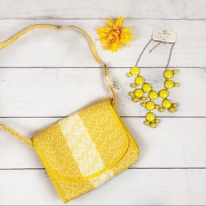 Crossbody Bag with Necklace New Straw White Yellow